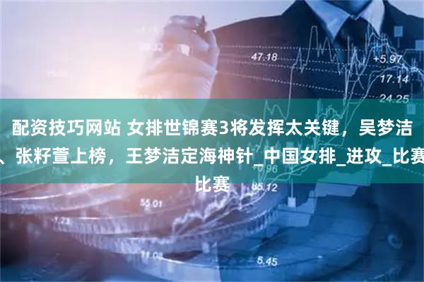 配资技巧网站 女排世锦赛3将发挥太关键，吴梦洁、张籽萱上榜，王梦洁定海神针_中国女排_进攻_比赛